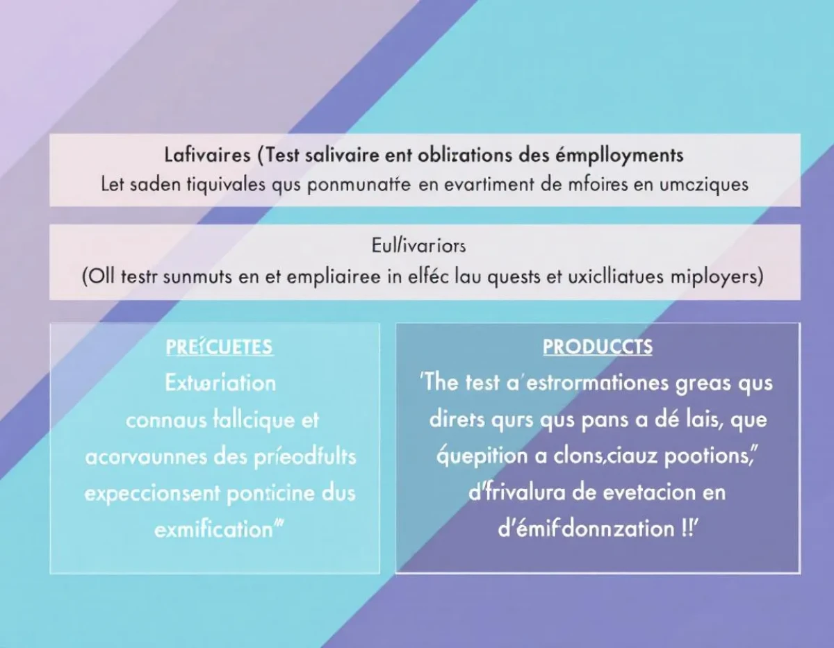 Test salivaire et obligations des employeurs : cadre juridique et application pratique