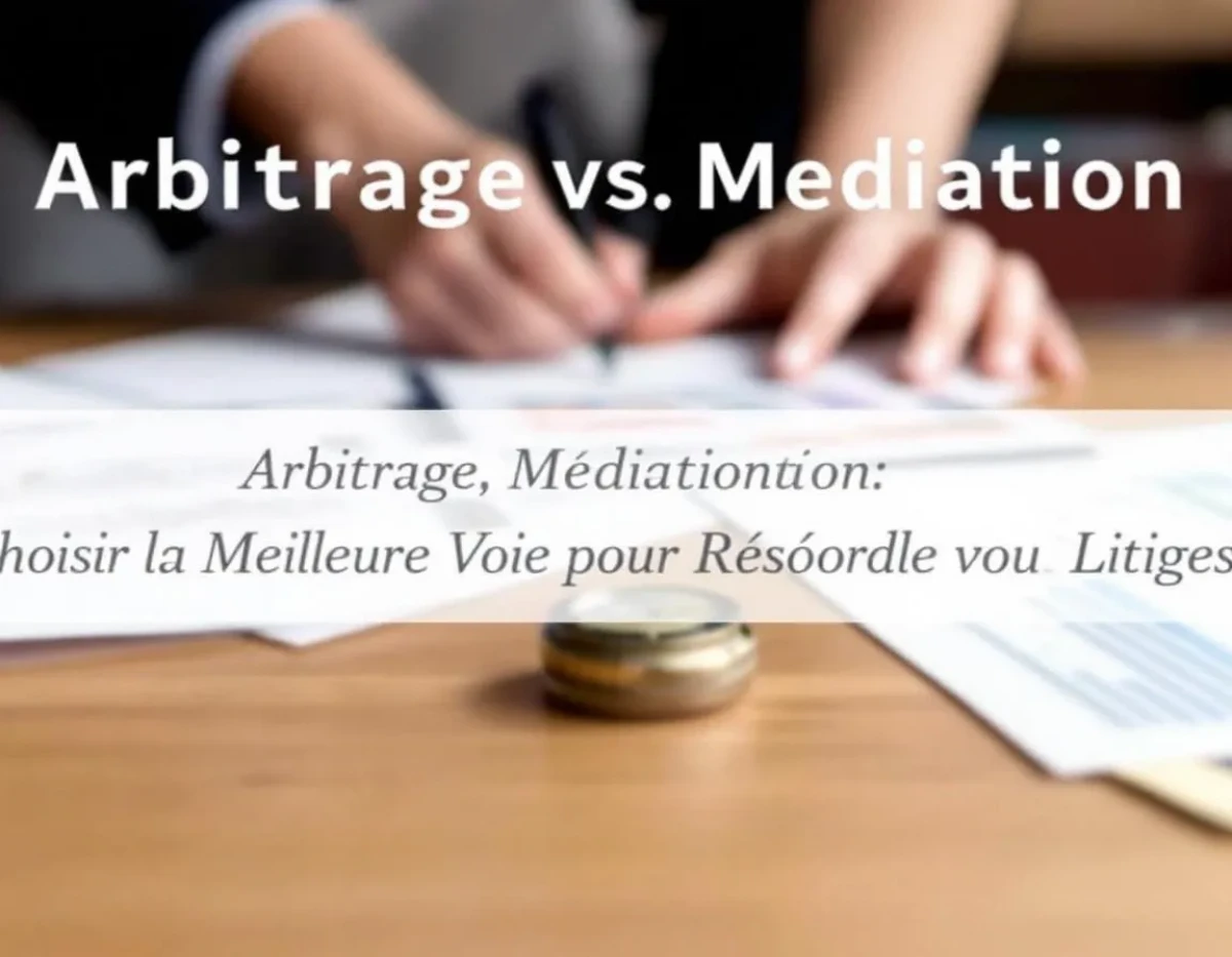 Arbitrage vs. Médiation : Choisir la Meilleure Voie pour Résoudre vos Litiges